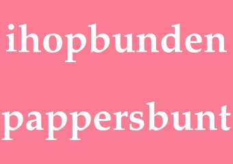 Synonym ihopbunden pappersbunt