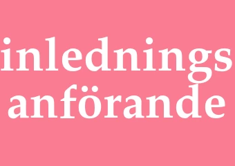 Synonym inledningsanförande