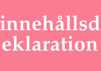 Synonym innehållsdeklaration