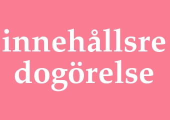 Synonym innehållsredogörelse