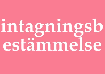 Synonym intagningsbestämmelse