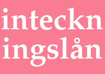 Synonym inteckningslån