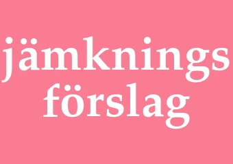 Synonym jämkningsförslag