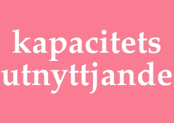 Synonym kapacitetsutnyttjande