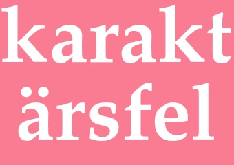Synonym karaktärsfel