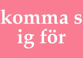 Synonym komma sig för