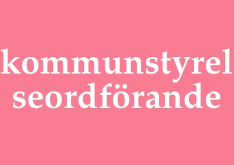 Synonym kommunstyrelseordförande