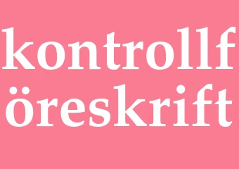 Synonym kontrollföreskrift