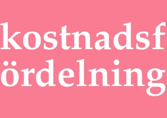 Synonym kostnadsfördelning