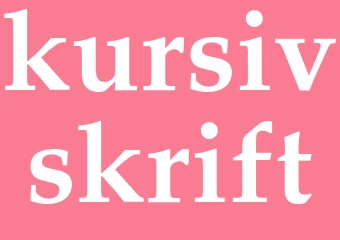 Synonym kursivskrift