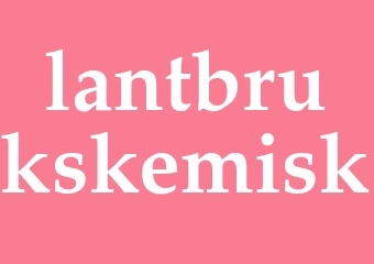 Synonym lantbrukskemisk