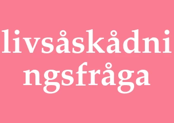 Synonym livsåskådningsfråga