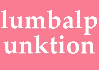 Synonym lumbalpunktion