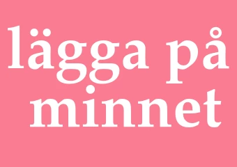 Synonym lägga på minnet