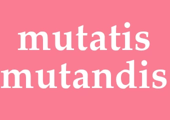 Synonym mutatismutandis