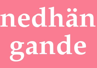 Synonym nedhängande
