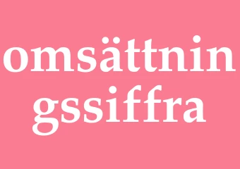 Synonym omsättningssiffra