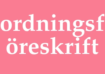 Synonym ordningsföreskrift