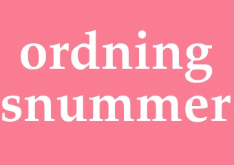 Synonym ordningsnummer
