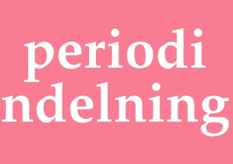 Synonym periodindelning