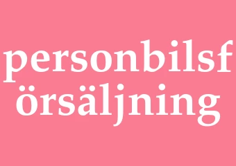 Synonym personbilsförsäljning