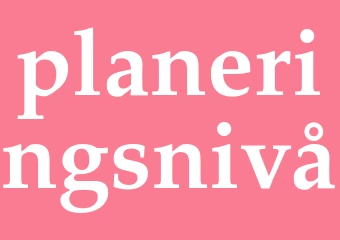 Synonym planeringsnivå