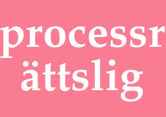 Synonym processrättslig