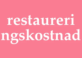 Synonym restaureringskostnad