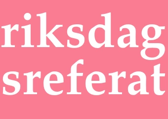 Synonym riksdagsreferat