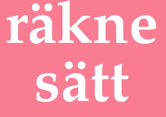 Synonym räknesätt