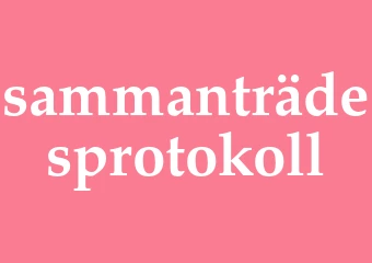 Synonym sammanträdesprotokoll
