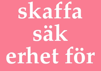 Synonym skaffa säkerhet för