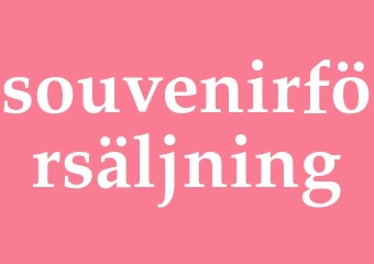 Synonym souvenirförsäljning