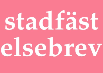 Synonym stadfästelsebrev