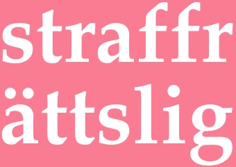 Synonym straffrättslig