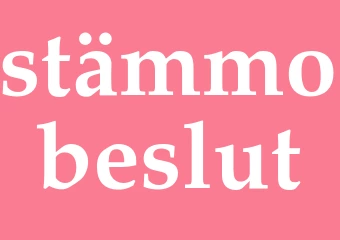 Synonym stämmobeslut