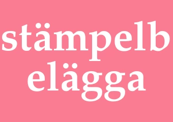 Synonym stämpelbelägga