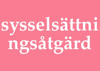Synonym sysselsättningsåtgärd
