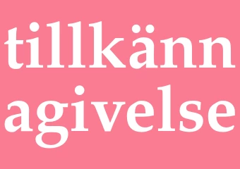 Synonym tillkännagivelse