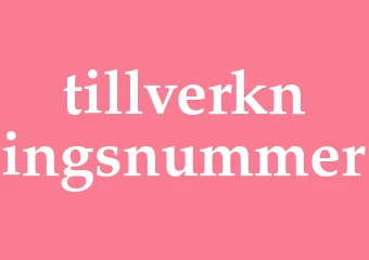 Synonym tillverkningsnummer