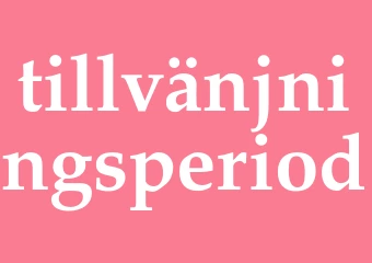 Synonym tillvänjningsperiod