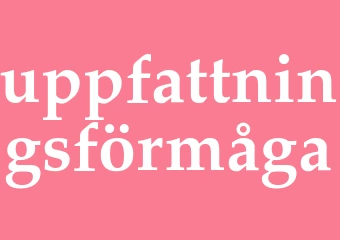 Synonym uppfattningsförmåga