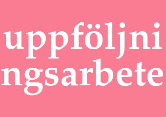 Synonym uppföljningsarbete