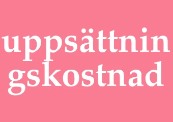 Synonym uppsättningskostnad