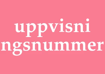 Synonym uppvisningsnummer