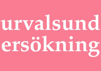 Synonym urvalsundersökning