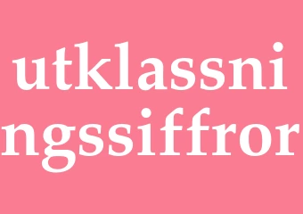 Synonym utklassningssiffror