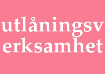 Synonym utlåningsverksamhet