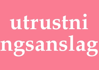 Synonym utrustningsanslag
