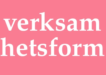 Synonym verksamhetsform
